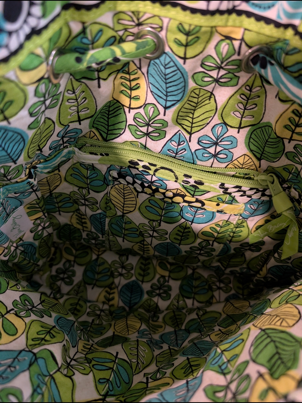 Vera Bradley Lime's Up Quilted Buckle Bag With Grommet Closure - Picture 11 of 11
